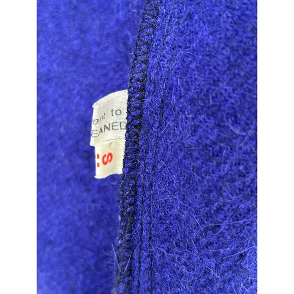 Vintage Jimmy Hourihan Ireland 100% Wool Wrap Coat Black Purple Small - Picture 16 of 16